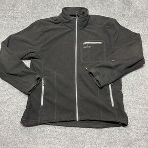 Orvis Trout Bum Jacket Mens Large Black Fleece Full Zip Fishing Layer Pockets